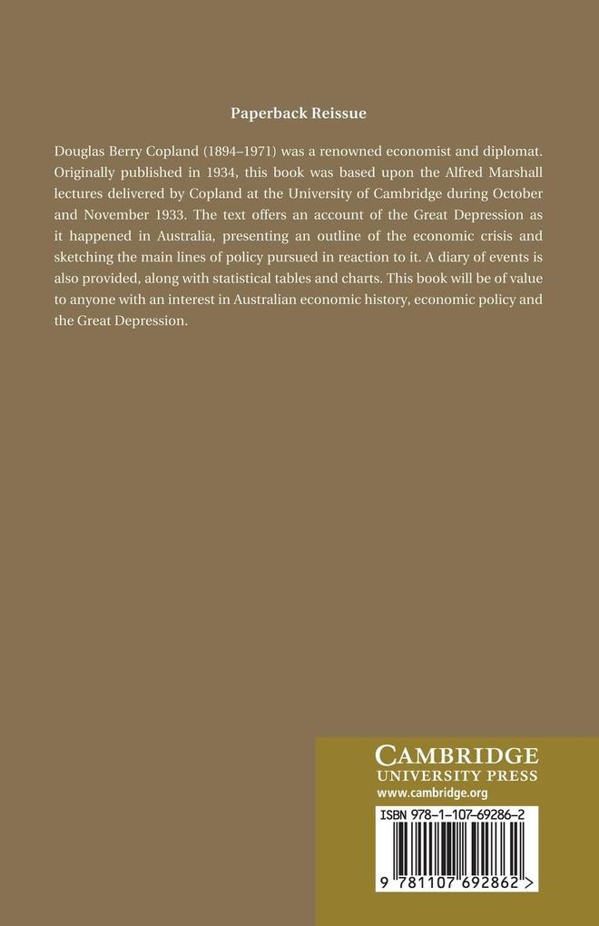 Weitere Ansicht: Australia in the World Crisis, 1929 1933 | Douglas Copland