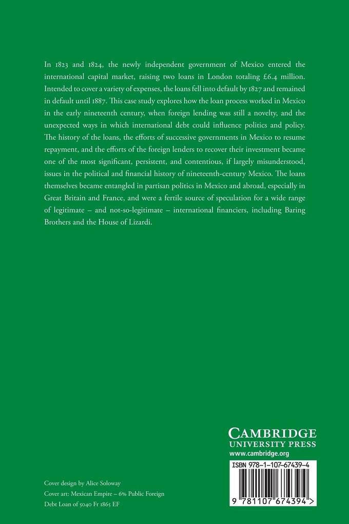 Weitere Ansicht: Politics, Markets, and Mexico's 'London Debt', 1823 1887 | Richard J. Salvucci