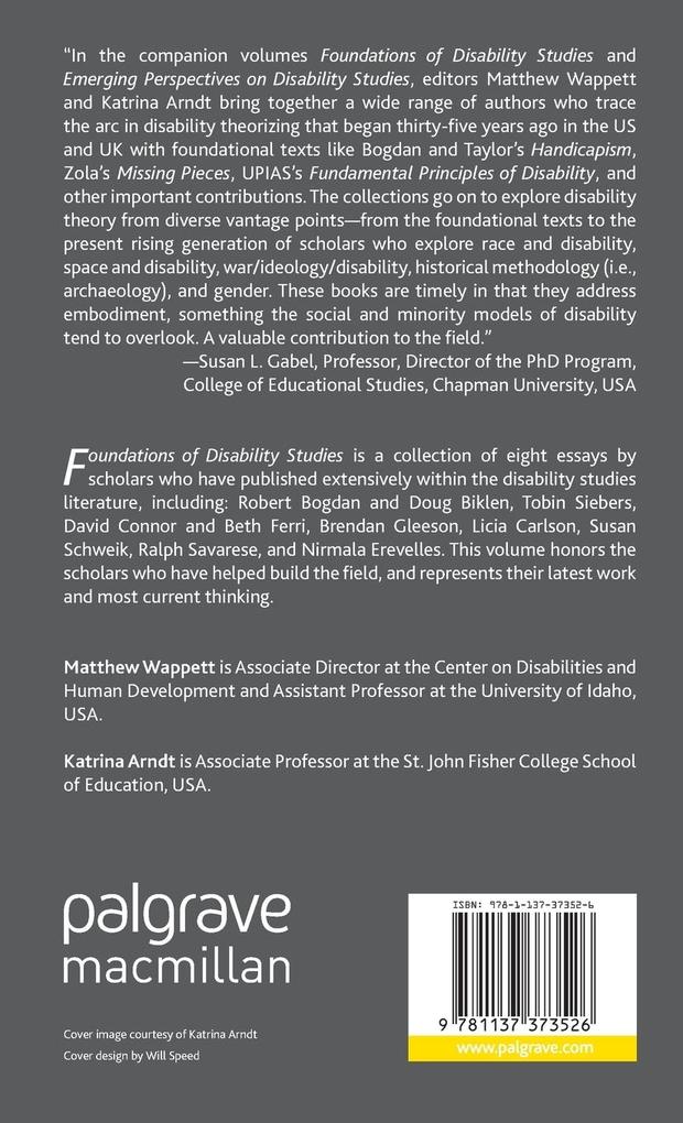 Weitere Ansicht: Foundations of Disability Studies
