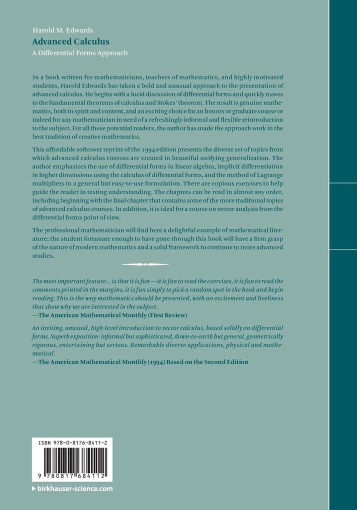 Weitere Ansicht: Advanced Calculus | Harold M. Edwards