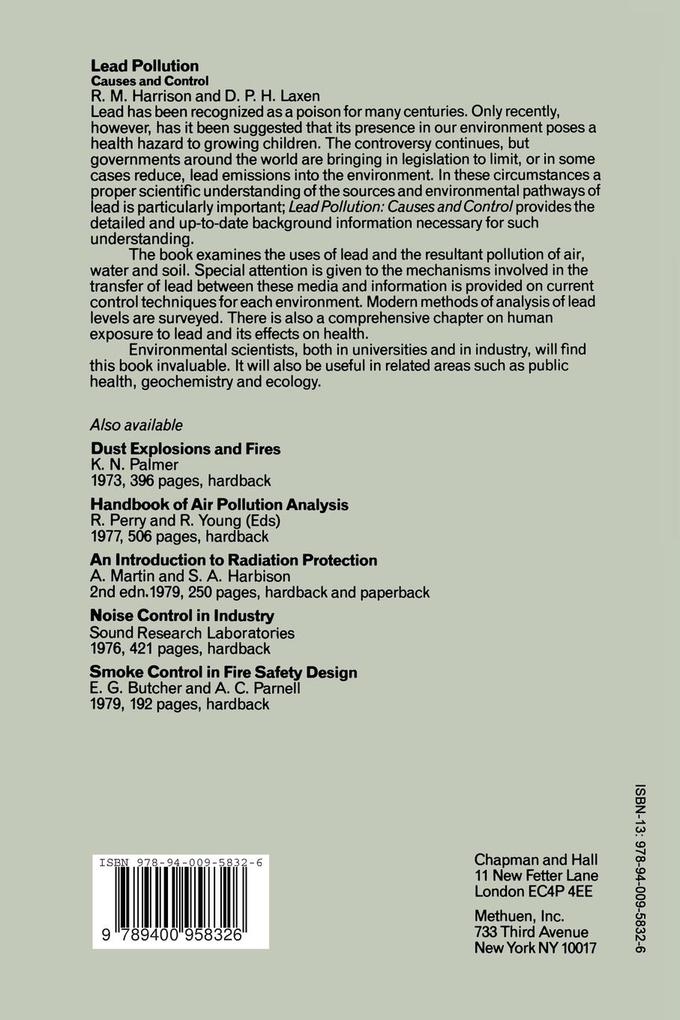 Weitere Ansicht: Lead Pollution | R. M. Harrison