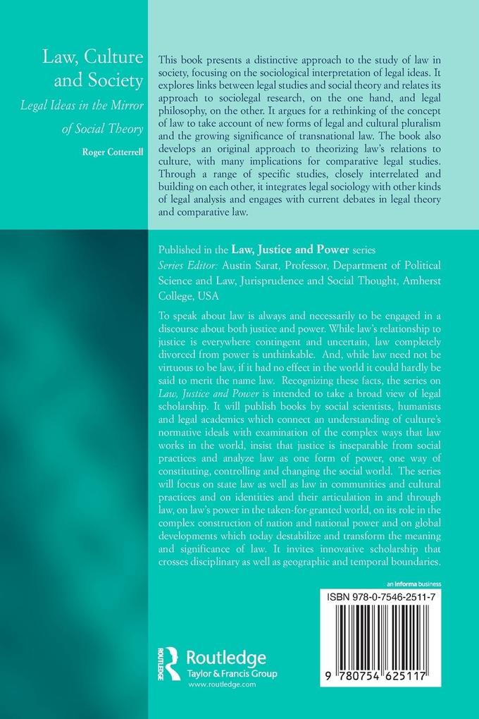 Weitere Ansicht: Law, Culture and Society | Roger Cotterrell