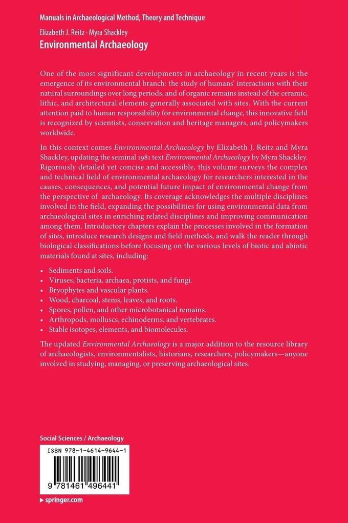 Weitere Ansicht: Environmental Archaeology | Elizabeth Reitz, Myra Shackley