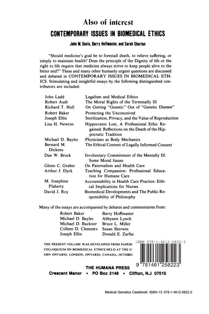 Weitere Ansicht: Medical Genetics Casebook | Colleen D. Clements