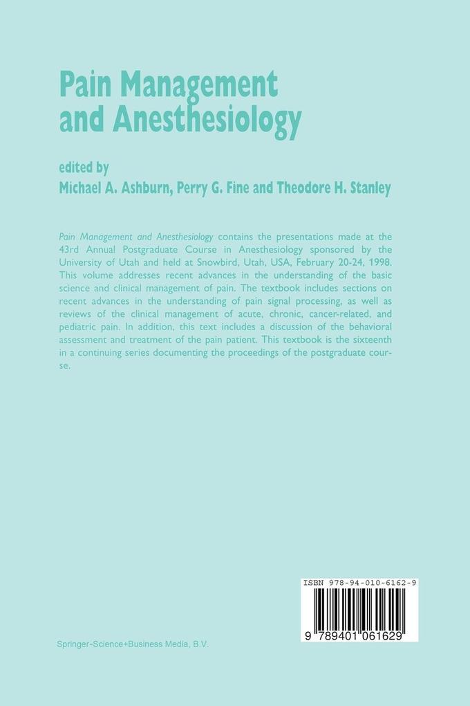 Weitere Ansicht: Pain Management and Anesthesiology