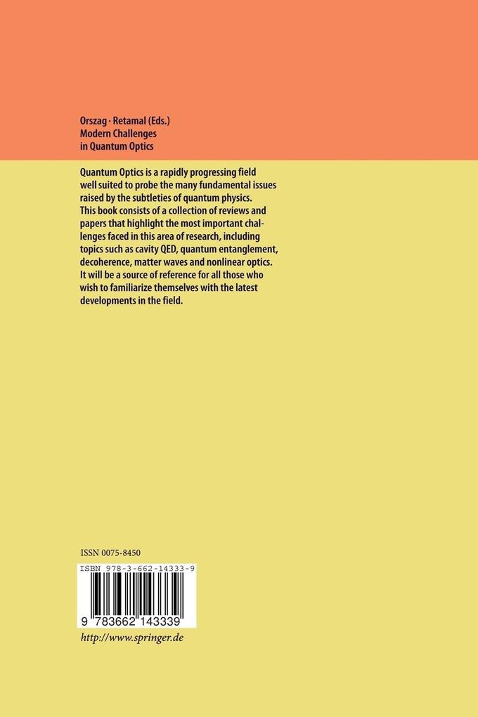 Weitere Ansicht: Modern Challenges in Quantum Optics