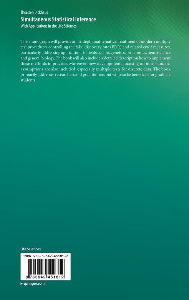 Weitere Ansicht: Simultaneous Statistical Inference | Thorsten Dickhaus