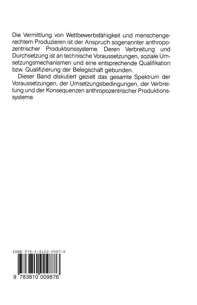 Weitere Ansicht: Anthropozentrische Produktionssysteme