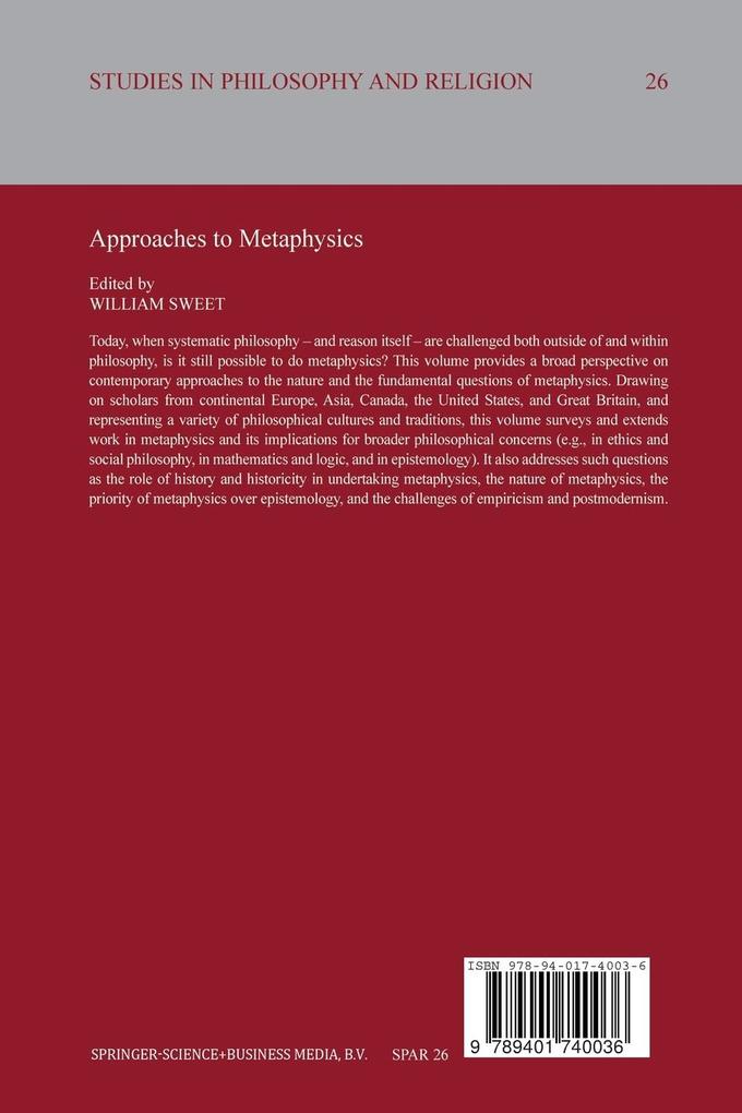 Weitere Ansicht: Approaches to Metaphysics