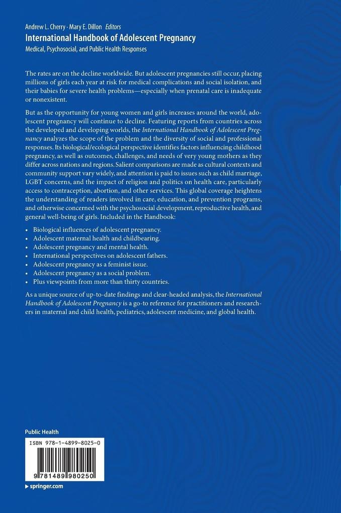 Weitere Ansicht: International Handbook of Adolescent Pregnancy