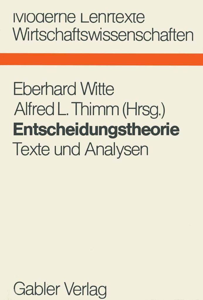 Produktbild: Entscheidungstheorie