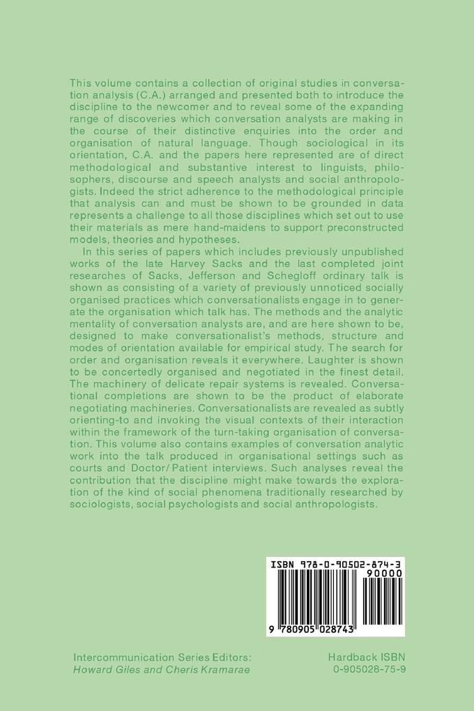 Weitere Ansicht: Talk and Social Organisation