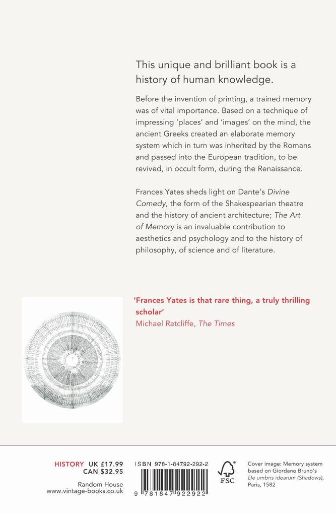 Weitere Ansicht: The Art of Memory | Frances A Yates