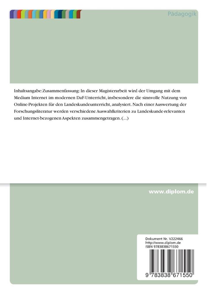 Weitere Ansicht: Landeskundliche Projekte im Internet | Anja Peukert