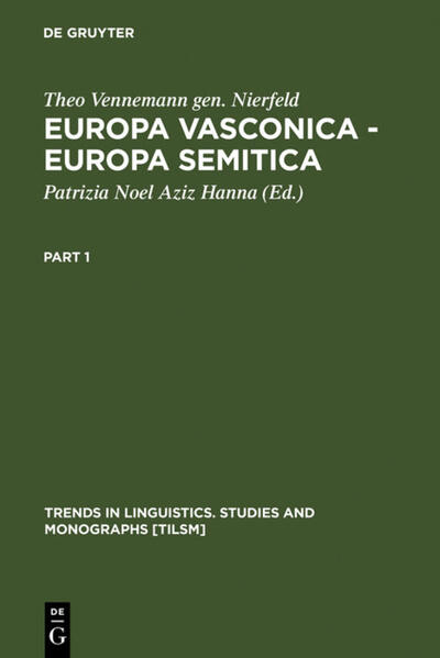 Produktbild: Europa Vasconica - Europa Semitica | Theo Vennemann Gen. Nierfeld