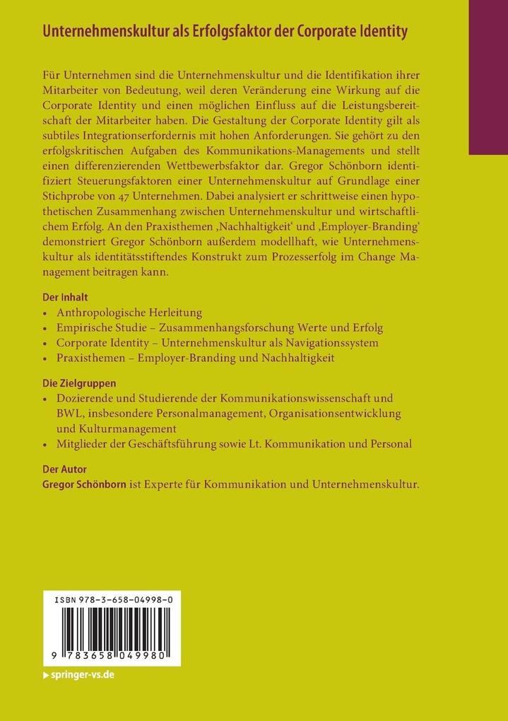Weitere Ansicht: Unternehmenskultur als Erfolgsfaktor der Corporate Identity | Gregor Schönborn