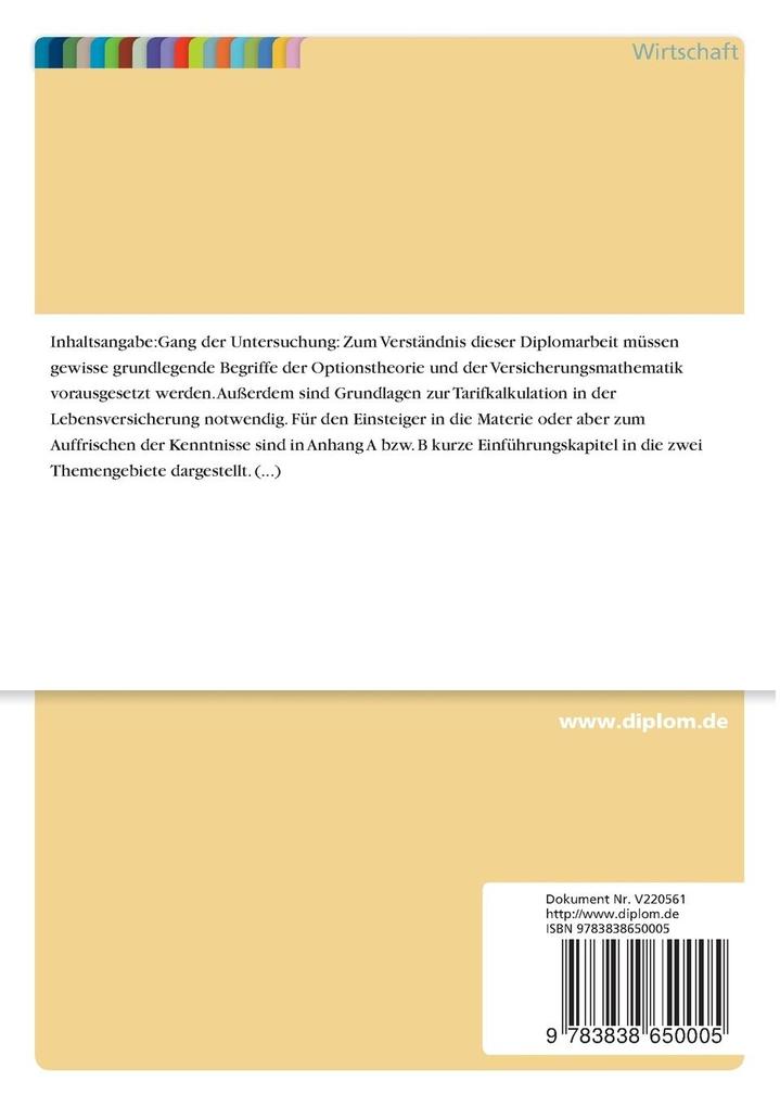 Weitere Ansicht: Bewertung impliziter Optionen in Lebensversicherungsprodukten aus finanzmarkttheoretischer Sicht | Markus Pohlai