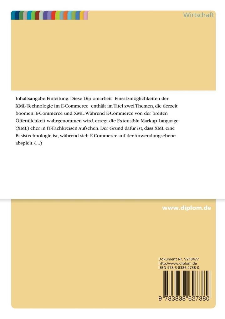 Weitere Ansicht: Einsatzmöglichkeiten der XML-Technologie im E-Commerce | Gerald Wiesner