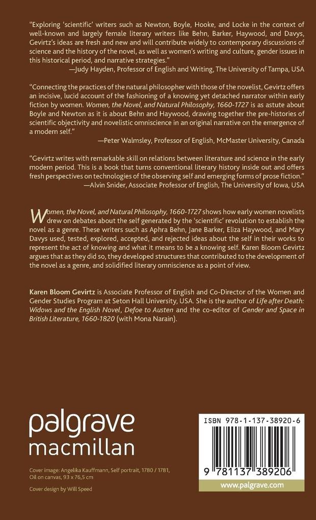 Weitere Ansicht: Women, the Novel, and Natural Philosophy, 1660-1727 | K. Gevirtz