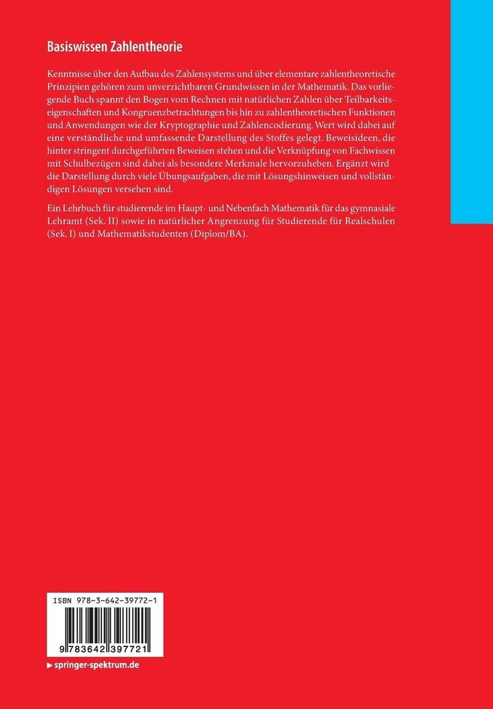 Weitere Ansicht: Basiswissen Zahlentheorie | Kristina Reiss, Gerald Schmieder
