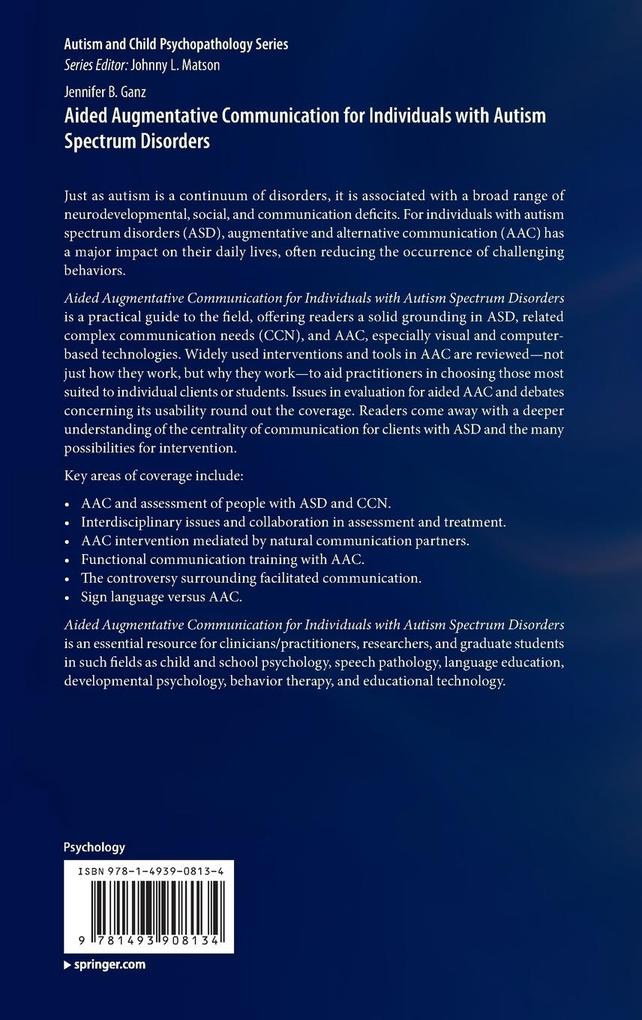 Weitere Ansicht: Aided Augmentative Communication for Individuals with Autism Spectrum Disorders | Jennifer B. Ganz