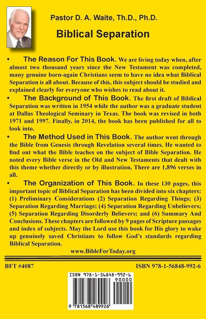 Weitere Ansicht: Biblical Separation | D. A. Waite