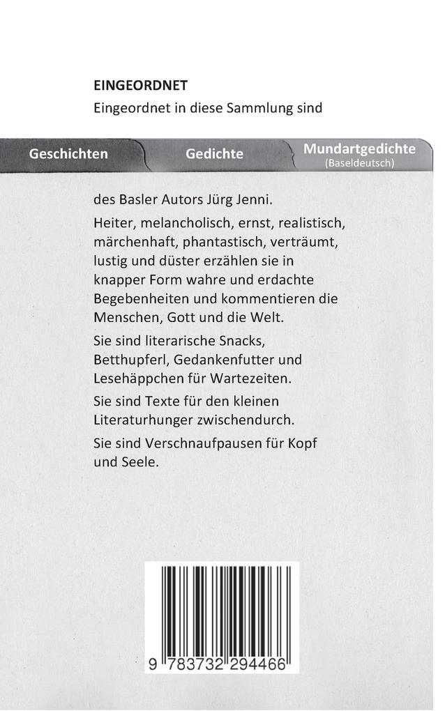 Weitere Ansicht: Eingeordnet | Jürg Jenni