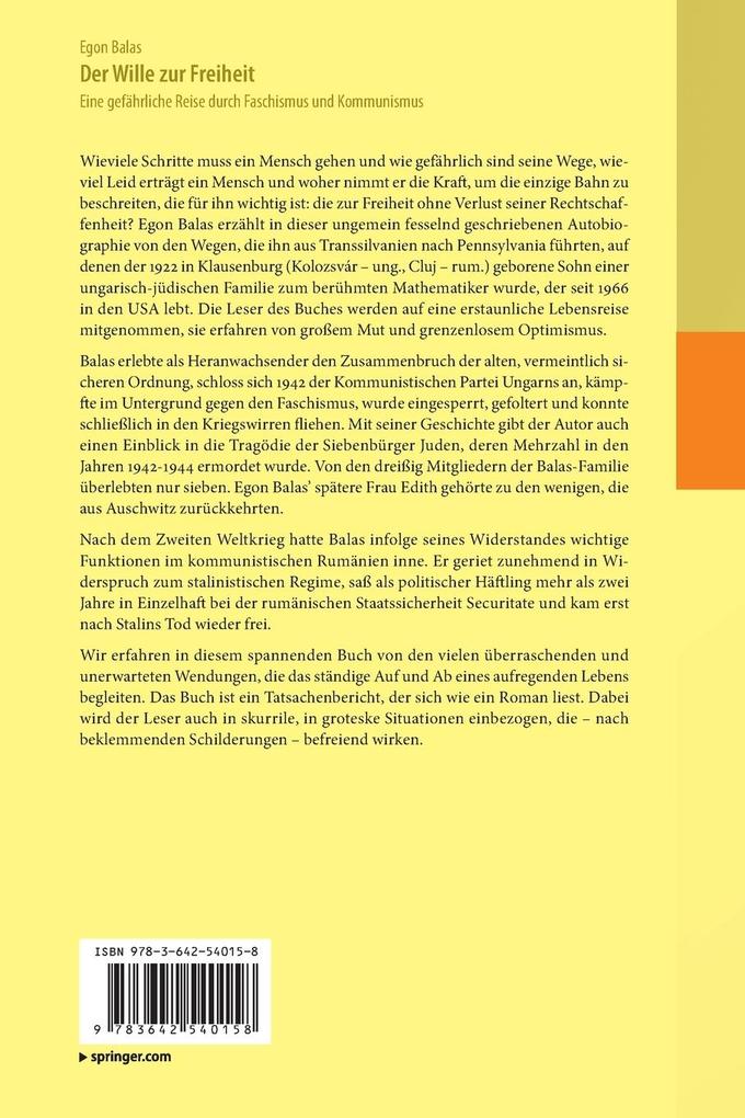 Weitere Ansicht: Der Wille zur Freiheit | Egon Balas