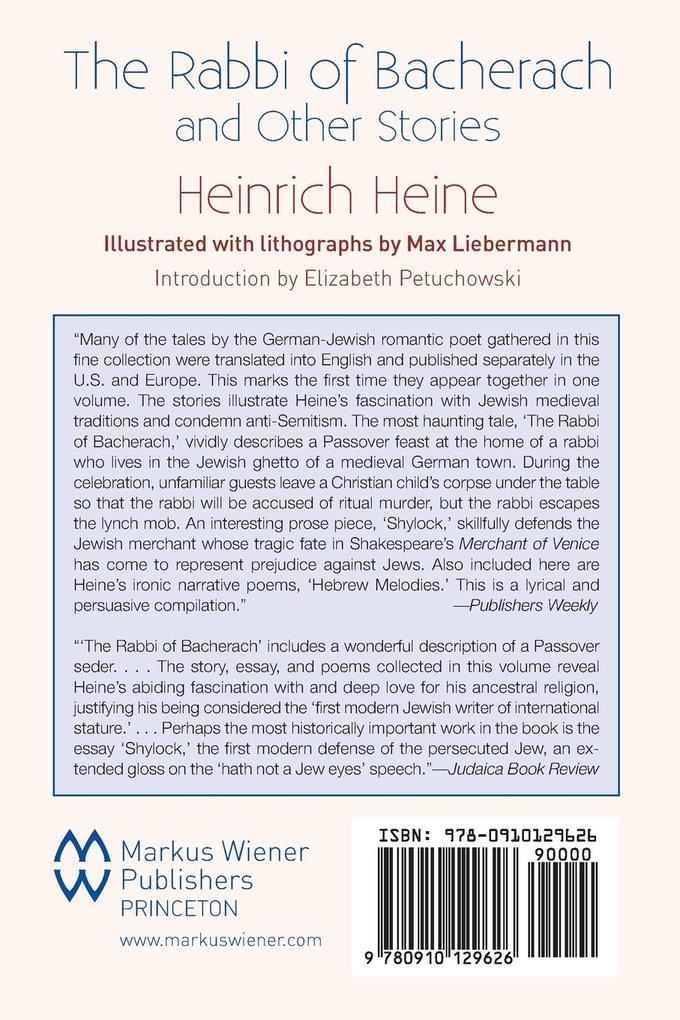 Weitere Ansicht: The Rabbi of Bacherach | Heinrich Heine