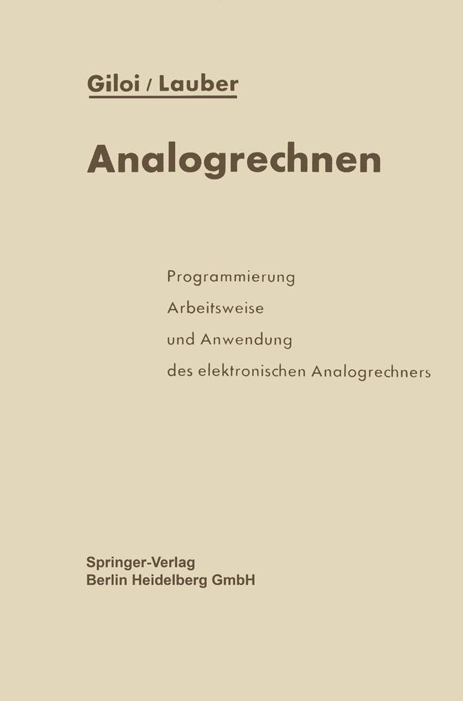 Produktbild: Analogrechnen | Wolfgang Giloi, Rudolf Lauber