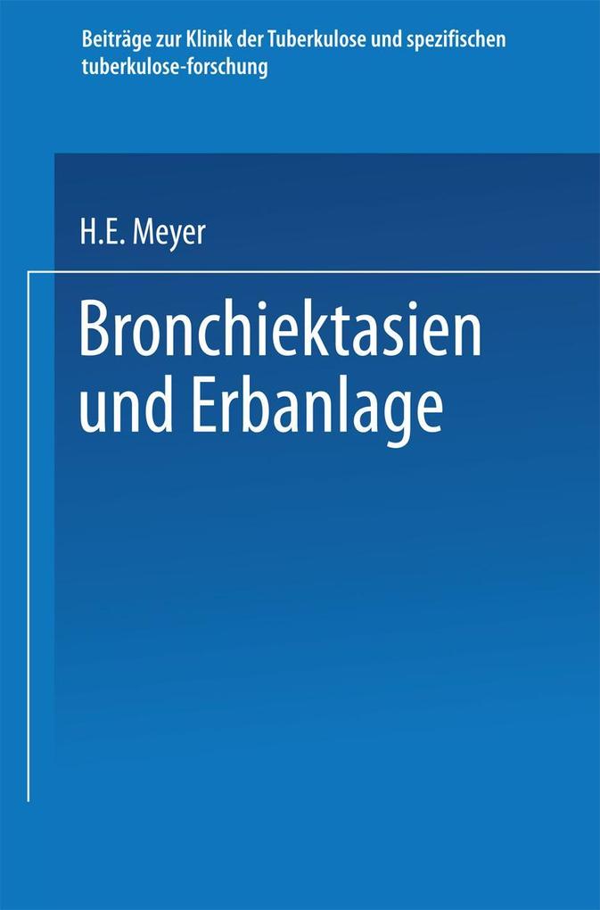 Produktbild: Bronchiektasien und Erbanlage | Hugo Eberhard Meyer