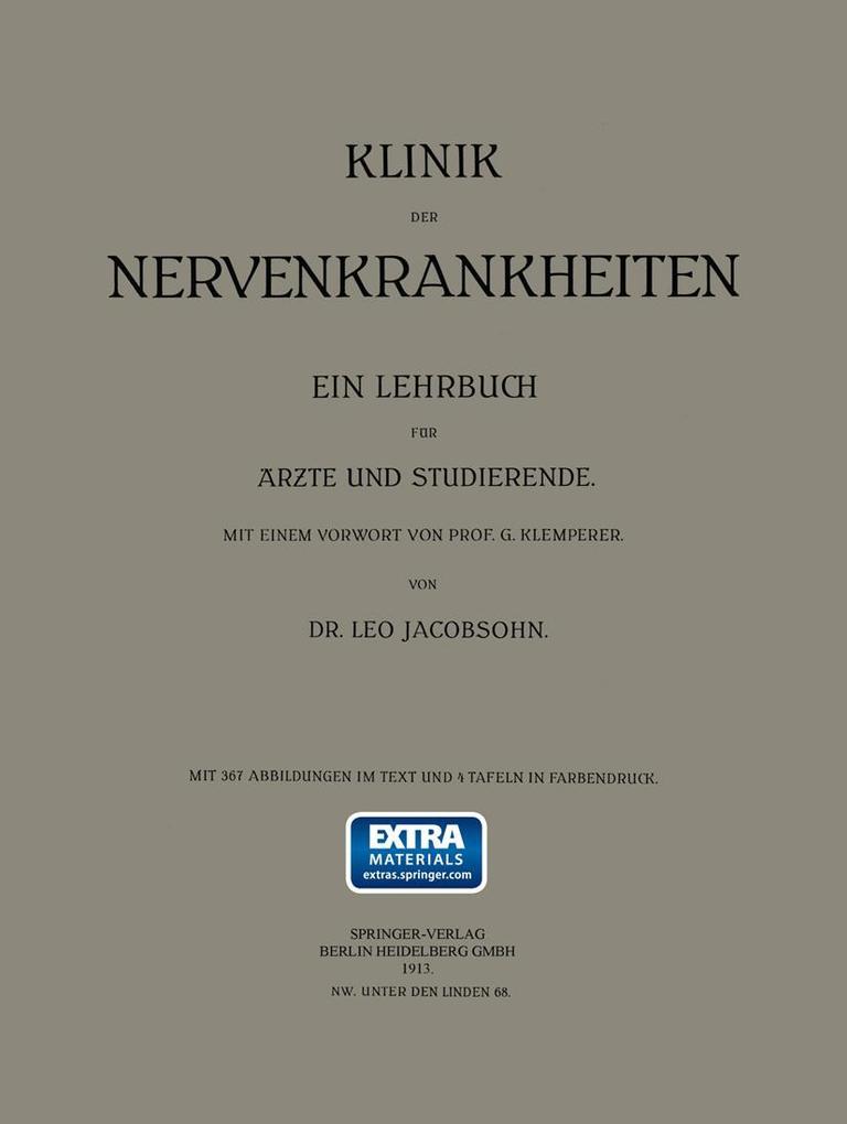 Produktbild: Klinik der Nervenkrankheiten | Leo Jacobsohn, Georg Klemperer