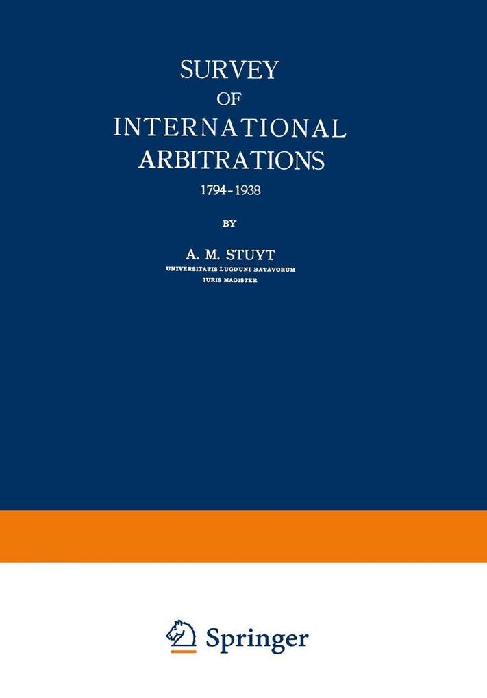 Produktbild: Survey of International Arbitrations 1794-1938 | A. M. Stuyt