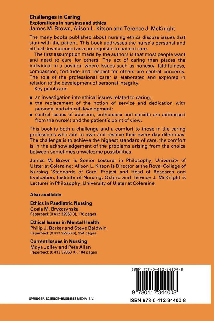 Weitere Ansicht: Challenges in Caring | James M. Brown, Alison L. Kitson, Terence J. McKnight