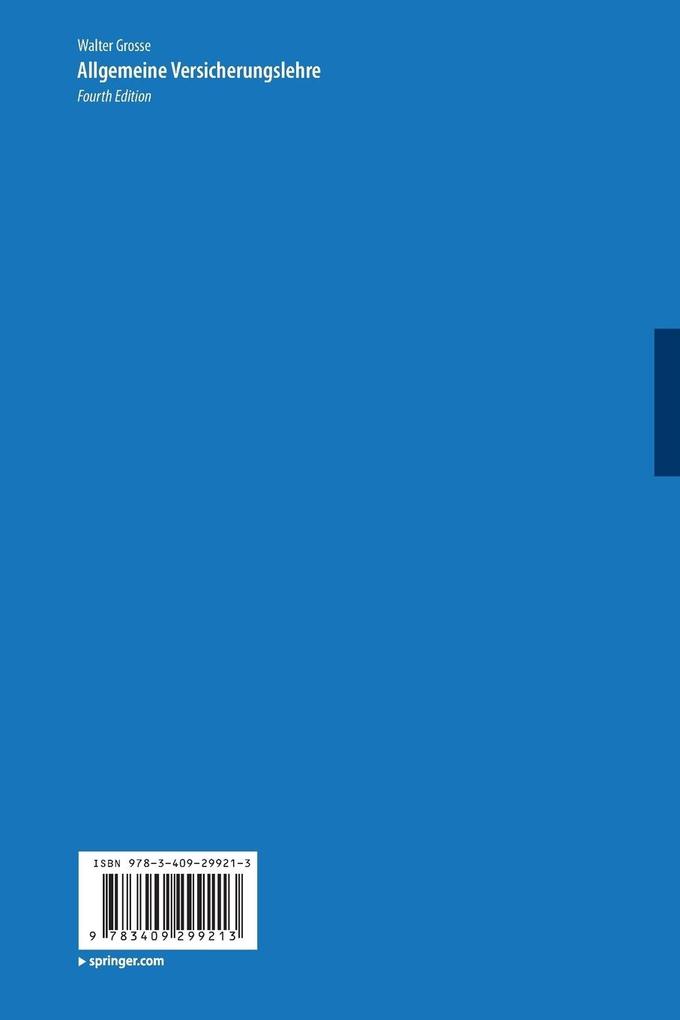 Weitere Ansicht: Allgemeine Versicherungslehre | Walter Grosse