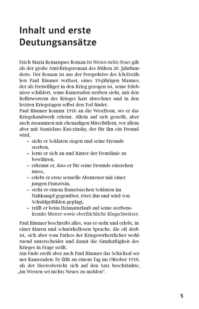 Weitere Ansicht: Lektürehilfen "Im Westen nichts Neues" | Erich M. Remarque, Claus Gigl