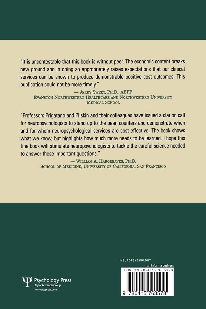 Weitere Ansicht: Clinical Neuropsychology and Cost Outcome Research