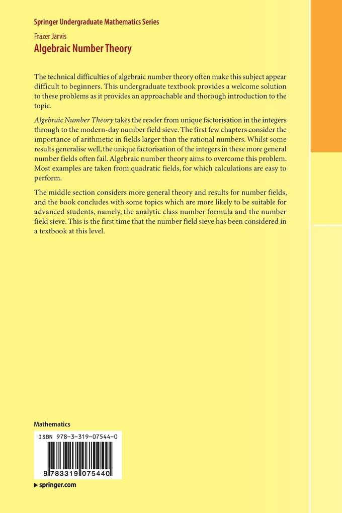 Weitere Ansicht: Algebraic Number Theory | Frazer Jarvis