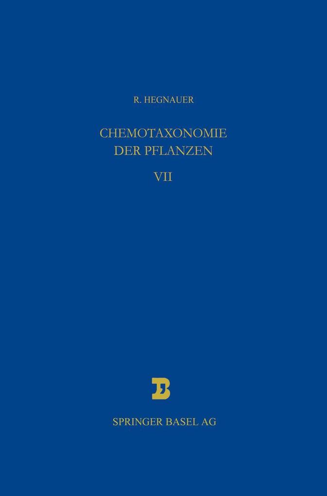 Produktbild: Chemotaxonomie der Pflanzen | R. Hegnauer