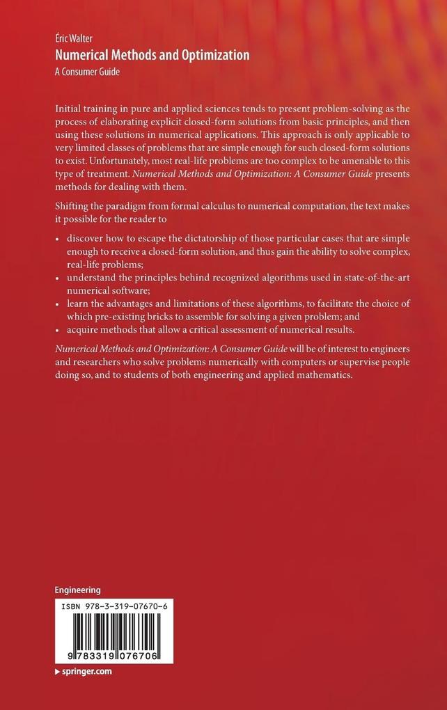 Weitere Ansicht: Numerical Methods and Optimization | Éric Walter