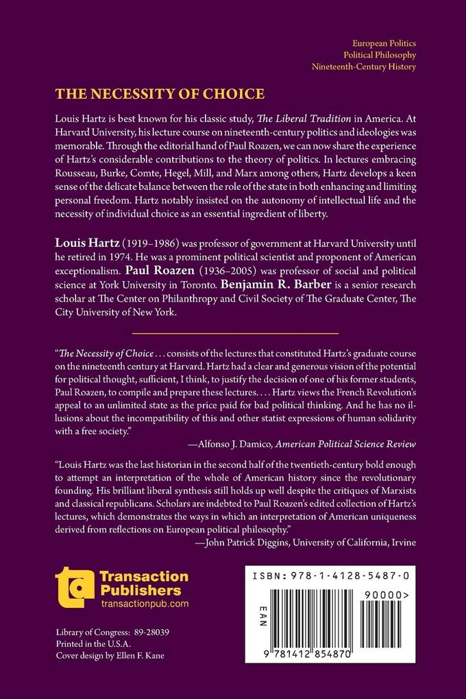 Weitere Ansicht: The Necessity of Choice | Louis Hartz