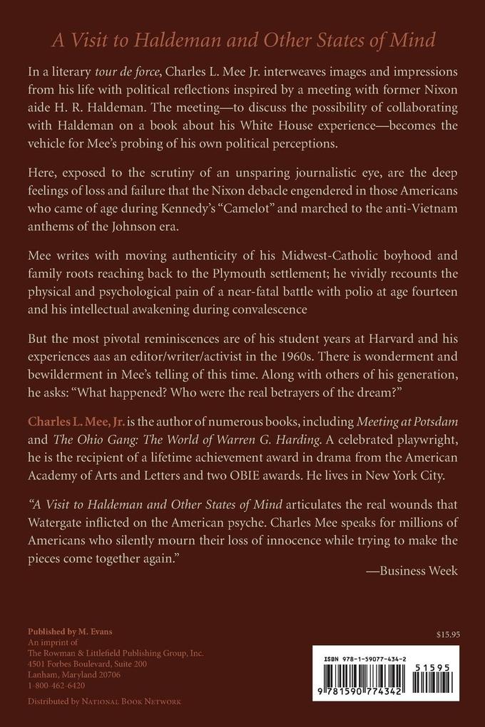 Weitere Ansicht: A Visit to Haldeman and Other States of Mind | Charles L. Mee