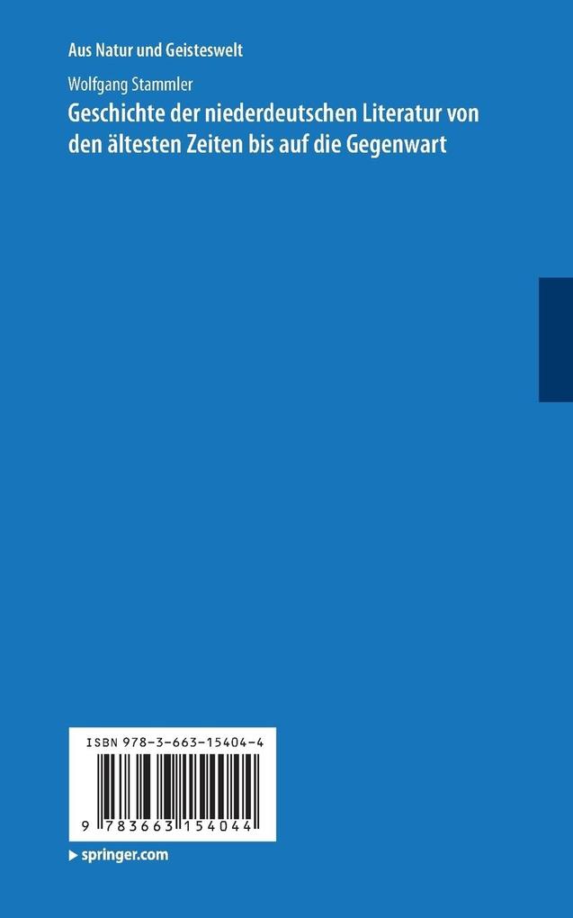Weitere Ansicht: Geschichte der niederdeutschen Literatur von den ältesten Zeiten bis auf die Gegenwart | Wolfgang Stammler