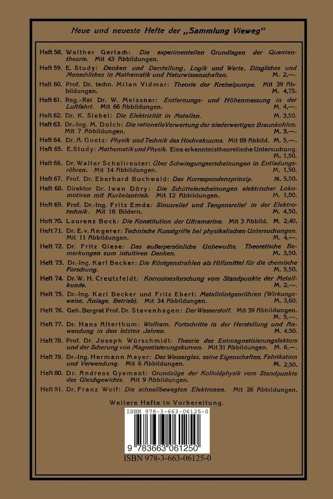 Weitere Ansicht: Die schnellbewegten Elektronen | Franz Wolf