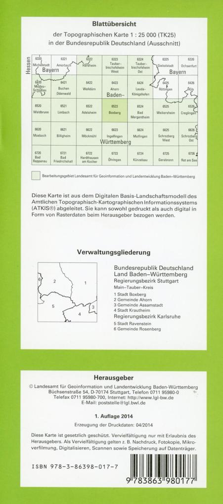 Weitere Ansicht: Boxberg 1 : 25 000
