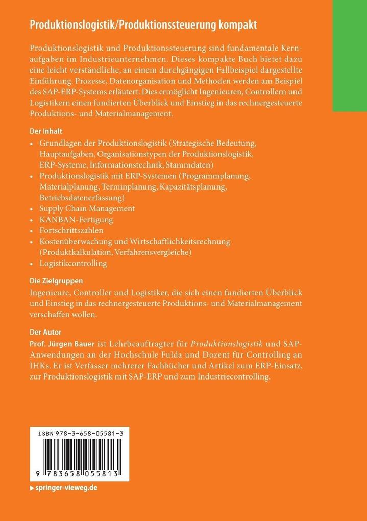 Weitere Ansicht: Produktionslogistik/Produktionssteuerung kompakt | Jürgen Bauer