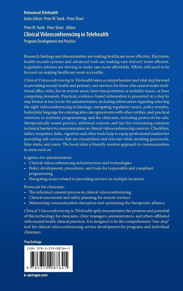 Weitere Ansicht: Clinical Videoconferencing in Telehealth