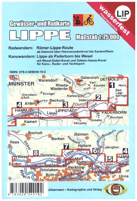 Produktbild: Gewässerkarte Lippe 1 : 75 000 | Erhard Jübermann