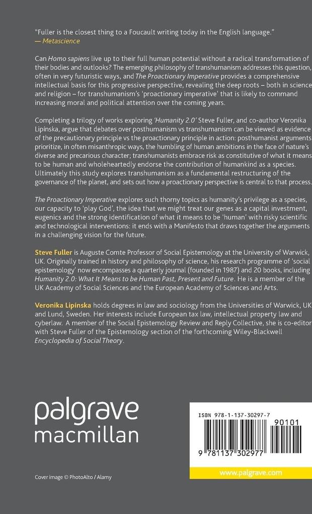 Weitere Ansicht: The Proactionary Imperative | S. Fuller, V. Lipinska