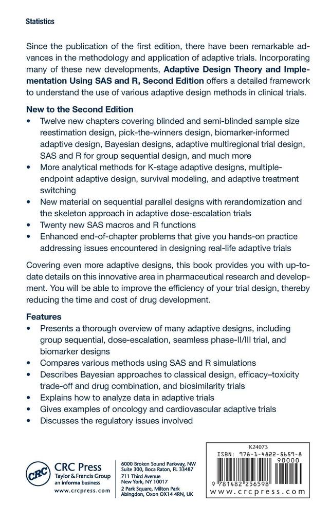 Weitere Ansicht: Adaptive Design Theory and Implementation Using SAS and R | Mark Chang